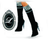 Black and silver boots