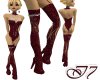 Dark Red Leather Boots