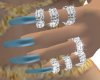 Blue Pearl Long Nails