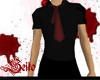 Red Tie On Black Polo