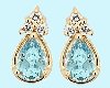 Gold Aquamarine Earrings
