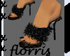 F> Black Baudoir Slipper