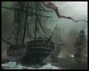 Naval battle painting