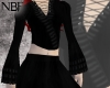 Black ruffle top