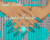 Teal Nails Dainty Hands
