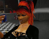 hair noir et rouge feu