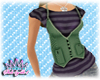 Vested Stripe Shirt Moss