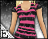[E] Blk/Pnk Striped Tee