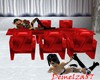Red Silk Dining Set