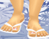 {JJ} White Flip Flops