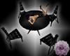 -Black w/leather table