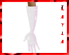 (L) Latex white gloves..