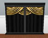 Black with gold curtains