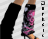 *D* Pink Skull Sock Left