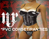 *PVC CORSET/PANTIES(BLA)