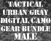 Gray / Black Digital Camouflage Bundle for Males - Tactical Urban