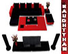 (N) Red Couch W/TV Set
