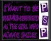 I want to be remembered,
