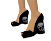 Punk Skull Blk Wedges