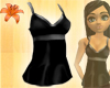 Long Silk Cami Black