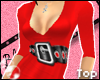 *B*Silky Red w/Belt Top