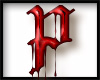 blood dripping letter p