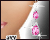 aYY-Diamond Drop Earrings Pink