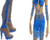 Blue Web Lace Dress