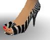 Zebra Pumps w/Red Polish