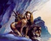 woman with wolf