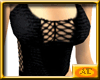 Black fishnet breasty velvet shirt