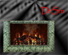 Green Stone Fireplace