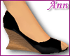 ANN Peep Toe Wedge BLK