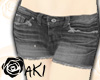 [Aki] R Denim Shorts#LBK