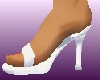 White Spike Heel Mules