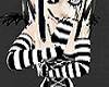 Black and white gloves