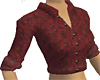 Deep Red Floral Oxford