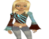 Retro print flared top