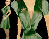 Satin Swing Dress Green