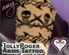 Anyskin Jolly Roger arm tattoos for females in solid black ink