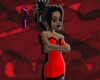 Low Cut Red & Black Dress