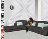 [ACS] BLACK VELVET SOFA
