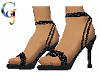 Black Flapper Spike Heel