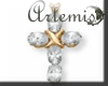 gold diamond cross neckl