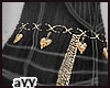 aYY-gold heart diamond belt chain