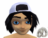 Black Hair with Blue Cap