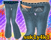 Pinstriped Flares Denim