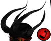 long curled dark horns