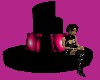 a* black n pink round...