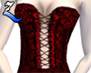 Goth Corset Black Red